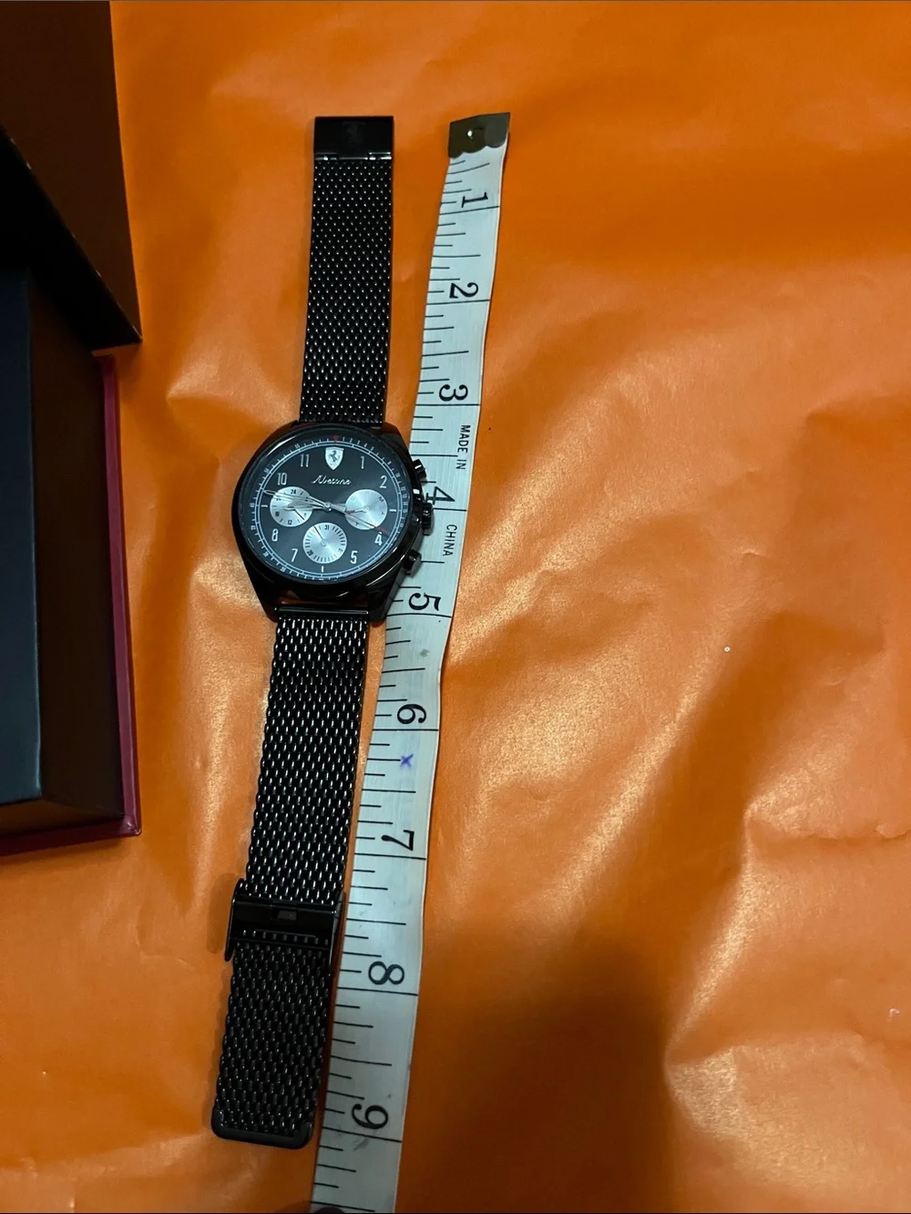 Ferrari Black Men's Chronograph with Silver Subdials